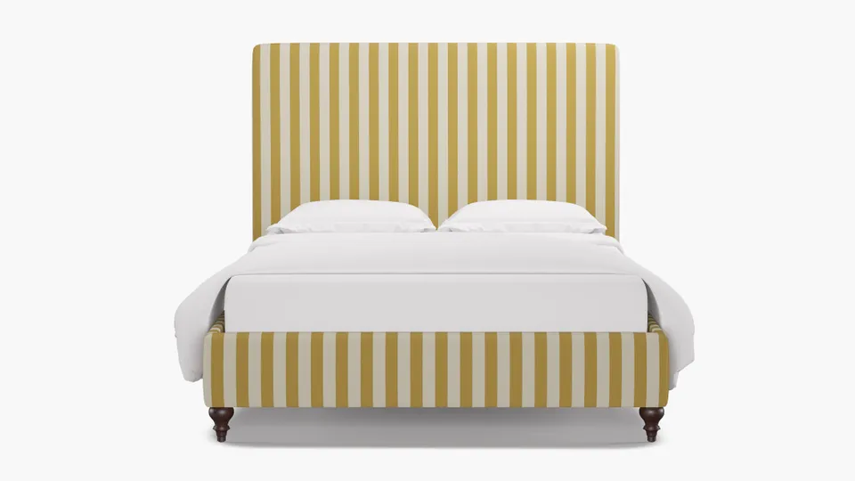 Classic Bed, Citrine Cabana Stripe, Espresso Traditional Turned Leg, Twin