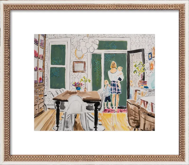 Dining Room with Wallpaper by Kate Lewis for Artfully Walls