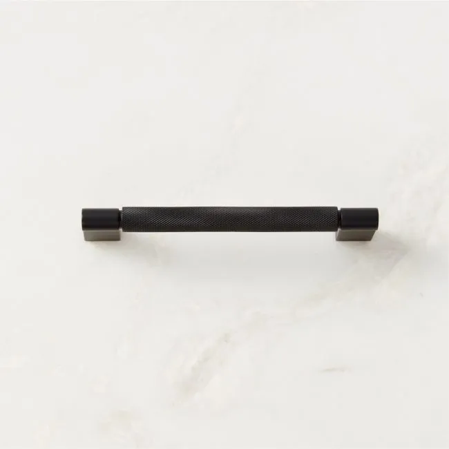 Nicolo Knurled Black Cabinet Handle 5"