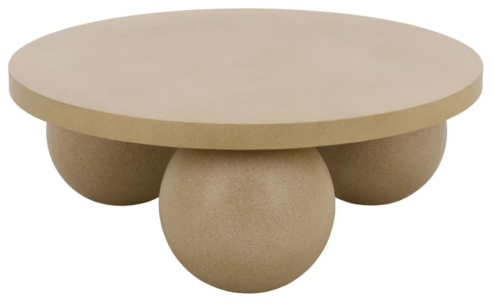 Tina 3 Ball Round Coffee Table - Beige