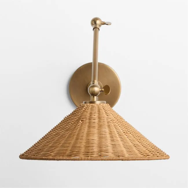 Briza Wicker Articulating Wall Sconce Light Set of 2