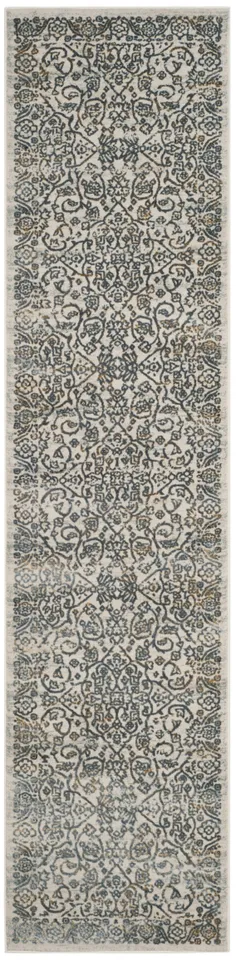 Arlo Home Woven Area Rug, PRN714S, Cream/Slate,  2' X 8'