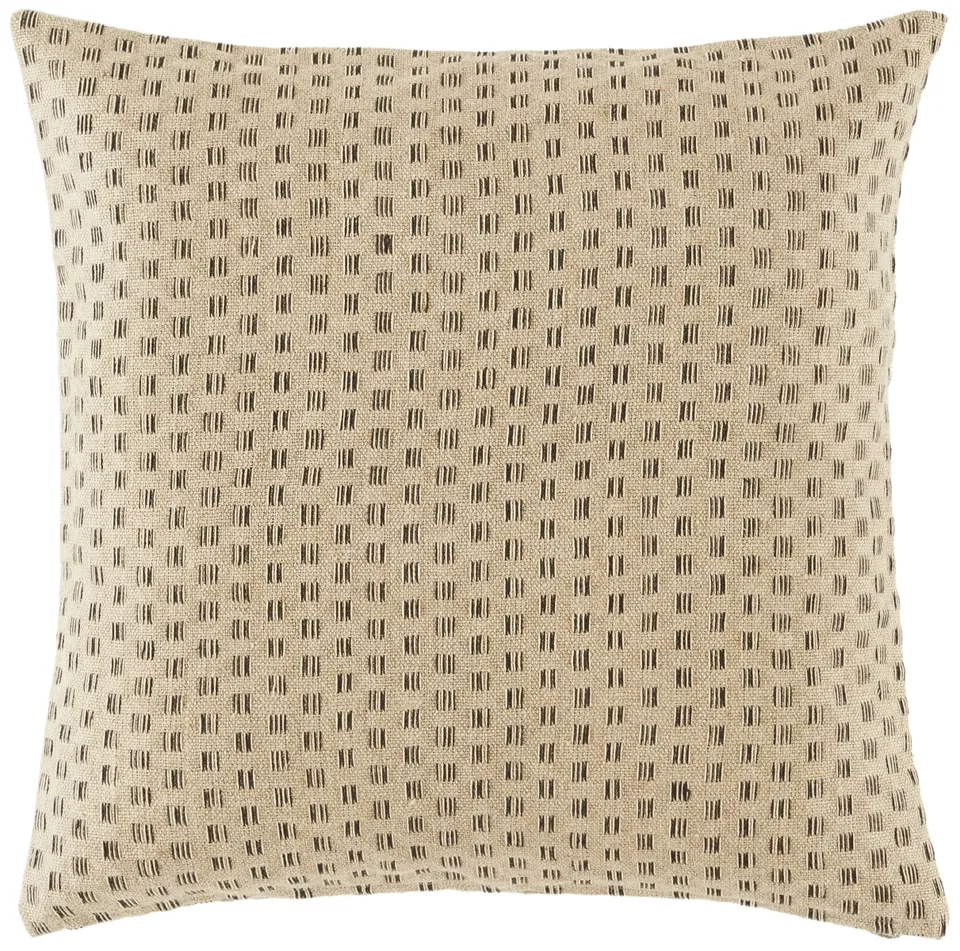 Zahara 24 x 24 Linen Pillow - Natural / Black
