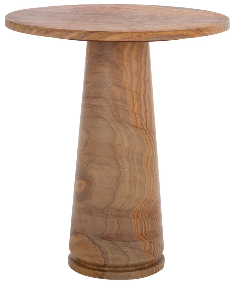 Valentia Tall Marble Accent Table - Brown