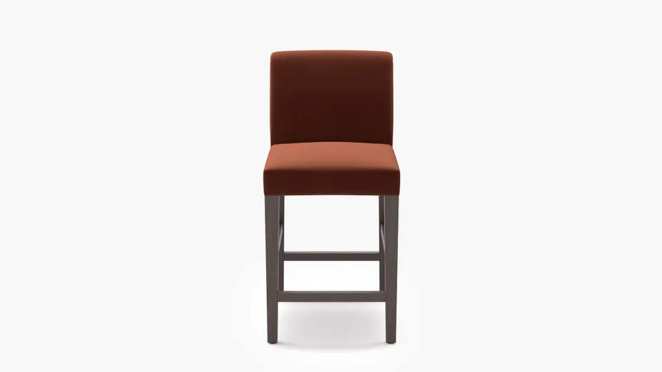 Signature Dining Counter Stool, Rust Performance Velvet, Espresso Square Tapered Leg