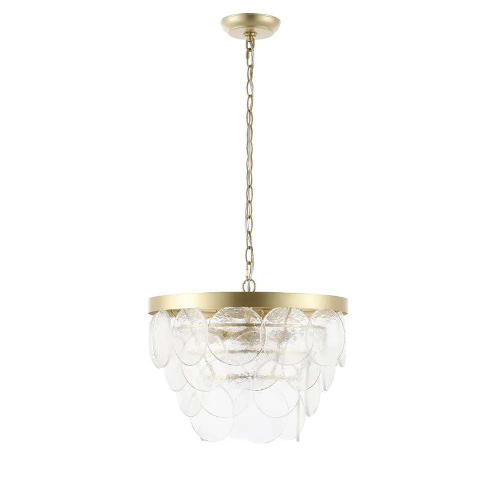 Chrys 3 Light 16.5" Chandelier - Clear/Gold