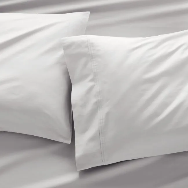 Favorite Organic Cotton Sateen Dove Grey King Pillowcases, Set of 2