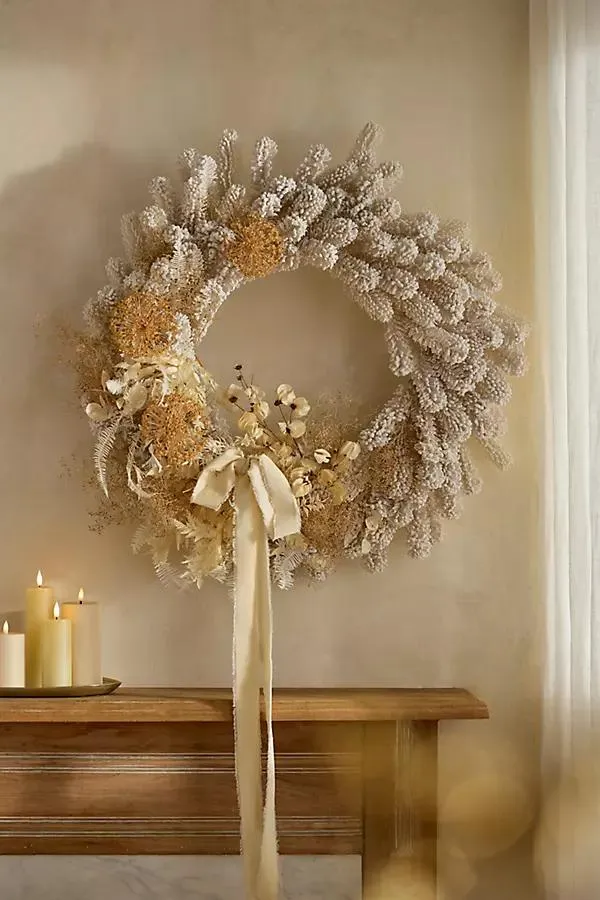 Faux Ivory Fir Wreath