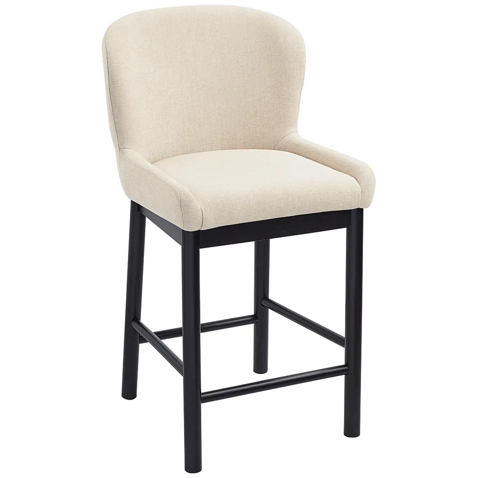 Possini Euro Gia 26 1/2" High Valdese Oatmeal and Black Counter Stool