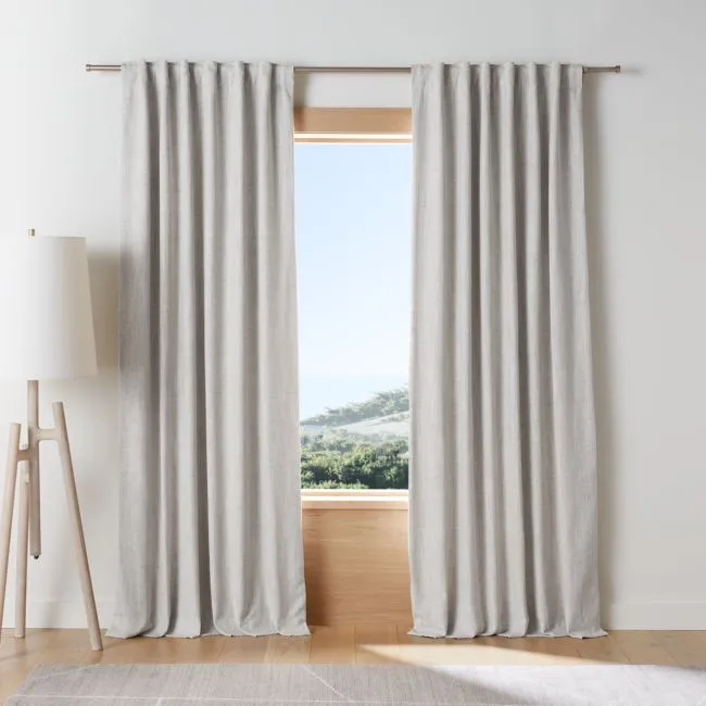 Reid Warm Beige Recycled Fiber Blackout Window Curtain Panel 52"x120"