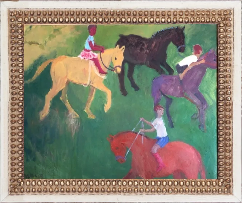 Four Horses, Three Riders by Megan Williamson for Artfully Walls