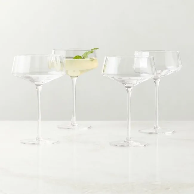 Muse Optic Fluted Coupe Glasses Set of 4