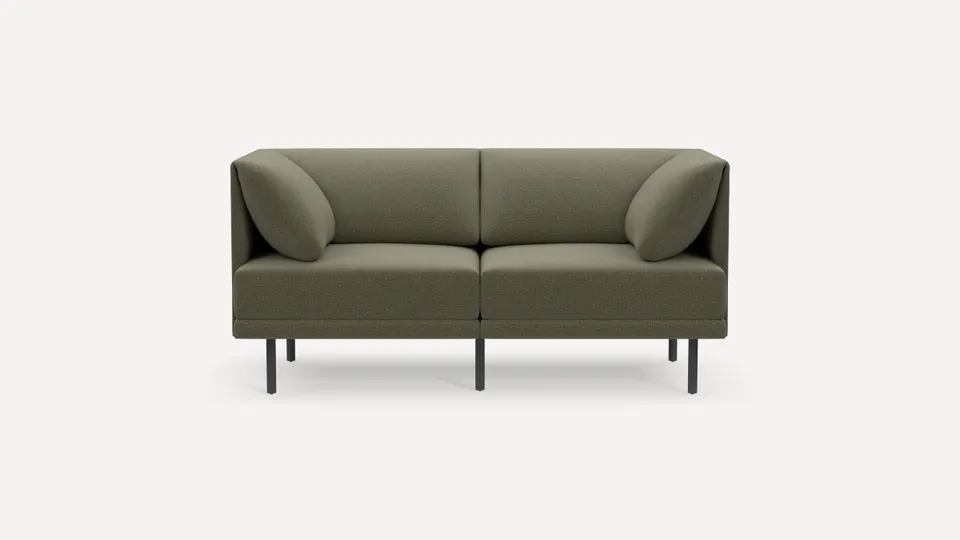 Range 2-Piece Sofa - Moss Green - Performance Flatweave / Black - Metal