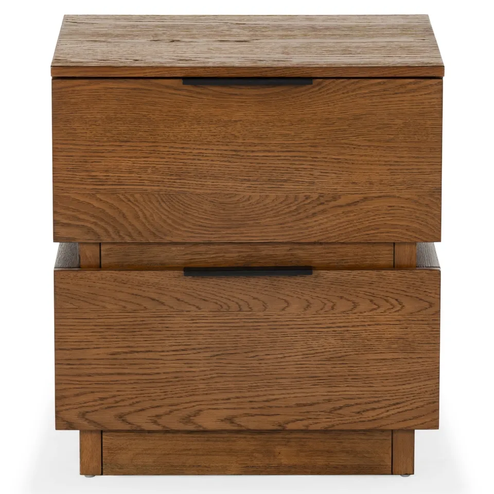 Titus 2 Drawer Nightstand - Medium Oak