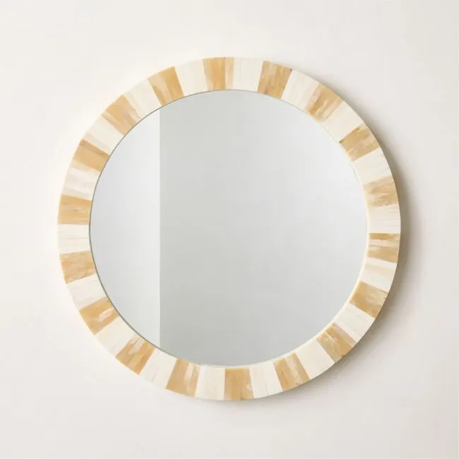 Honor Bone Inlay Round Wall Mirror 32"