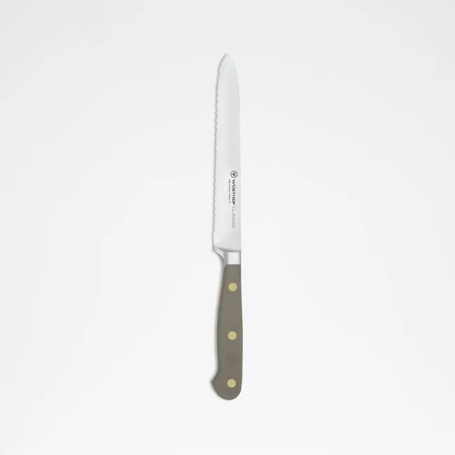 Wusthof Classic Color Velvet Oyster 5" Serrated Utility Knife