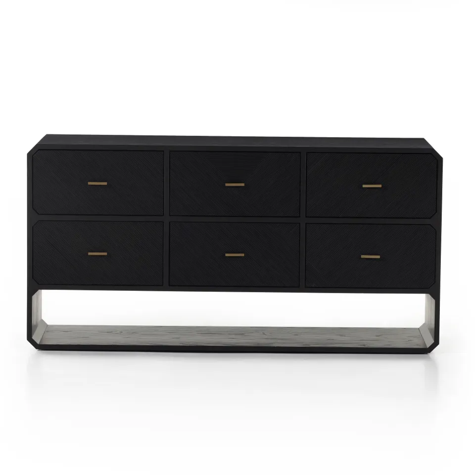 Caspian 6 Drawer Dresser - Black Ash