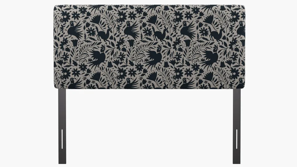 Square Back Headboard, Ink Frida, Queen