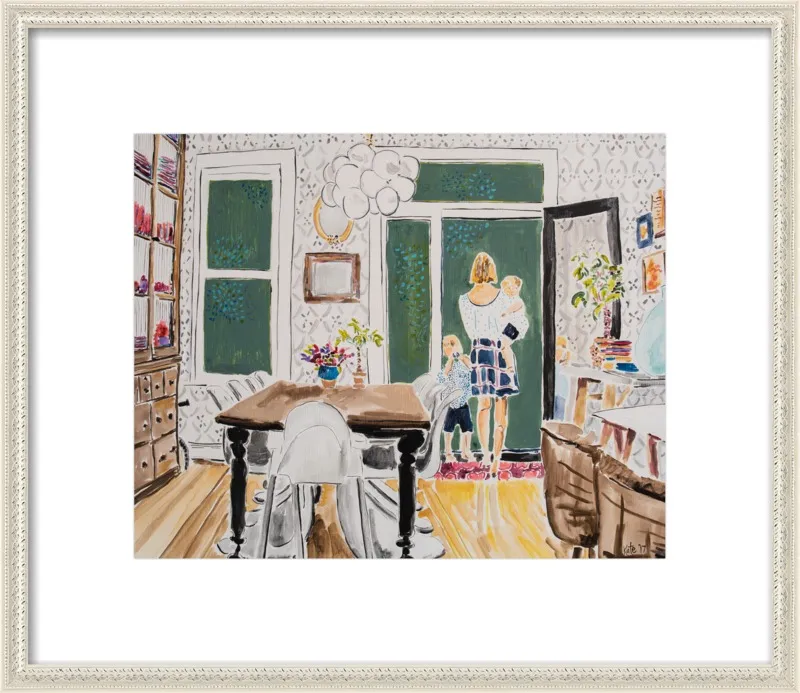 Dining Room with Wallpaper by Kate Lewis for Artfully Walls