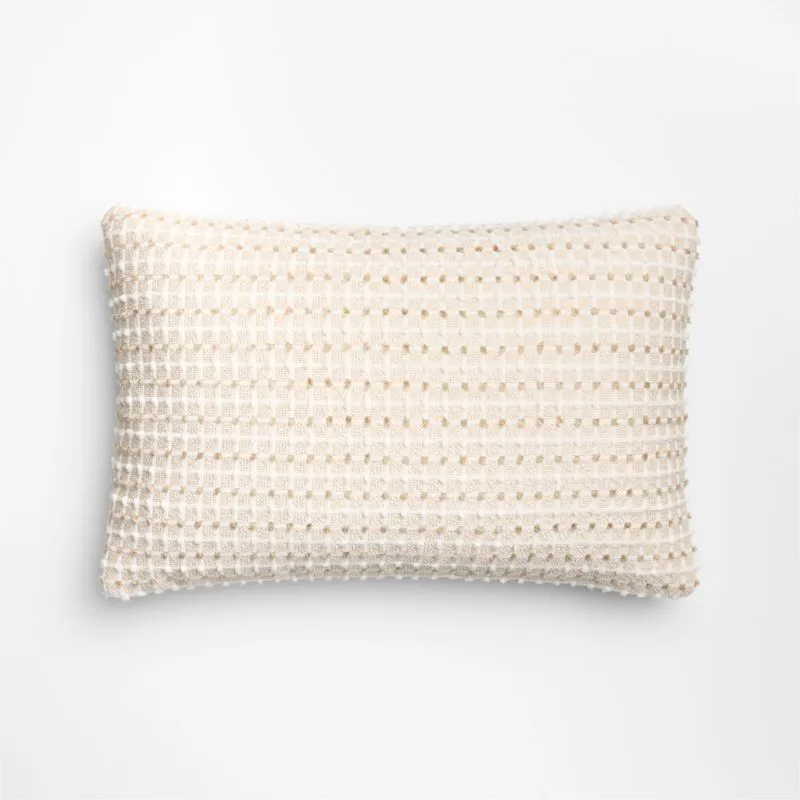 Strung 24"x16" Natural Taupe Throw Pillow with Feather Insert by Venus Williams