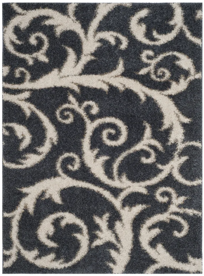 Arlo Home Woven Area Rug, SG167K, Dark Blue/Ivory,  4' X 6'