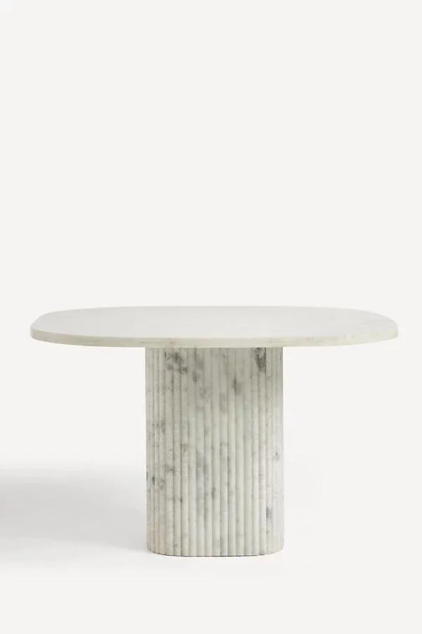 Kanta Square 48" Fluted Marble Dining Table