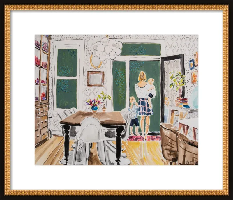Dining Room with Wallpaper by Kate Lewis for Artfully Walls