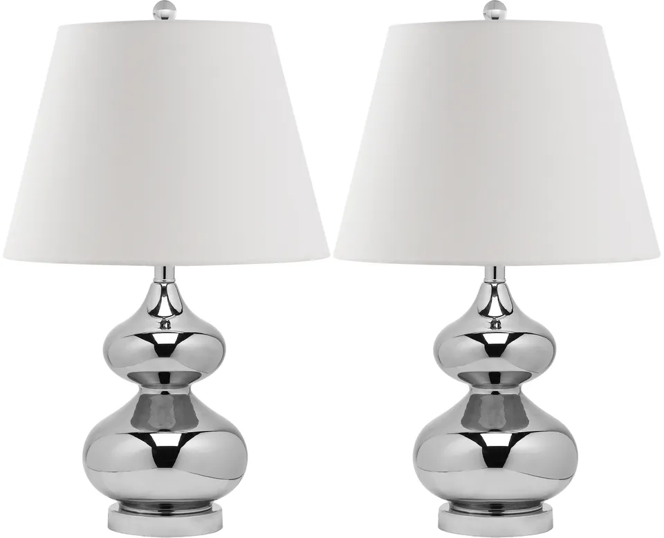 Eva Double Gourd 24" Table Lamp, Set Of 2 - Silver