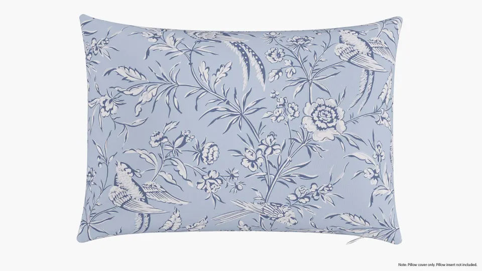 Throw Pillow Cover 14" x 20", Blue Aviary, 14" x 20"
