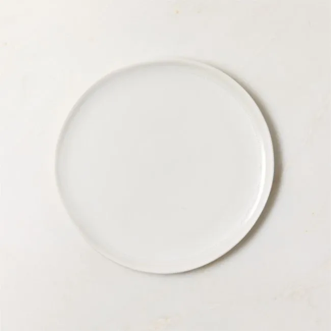 Hyacinth White Salad Plate with Reactive Glaze