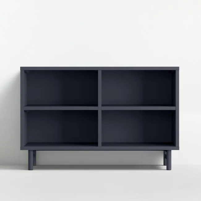 Classic 46" Navy Blue Wood Kids Low Bookcase