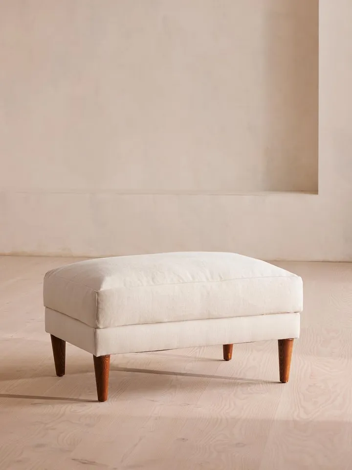 Reya Ottoman, Linen, Bisque, US