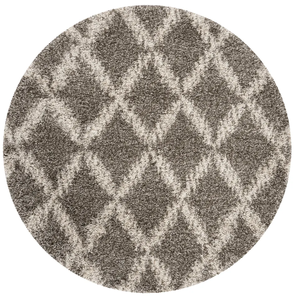 Arlo Home Woven Area Rug, SGH333B, Grey/Ivory,  5' X 5' Round