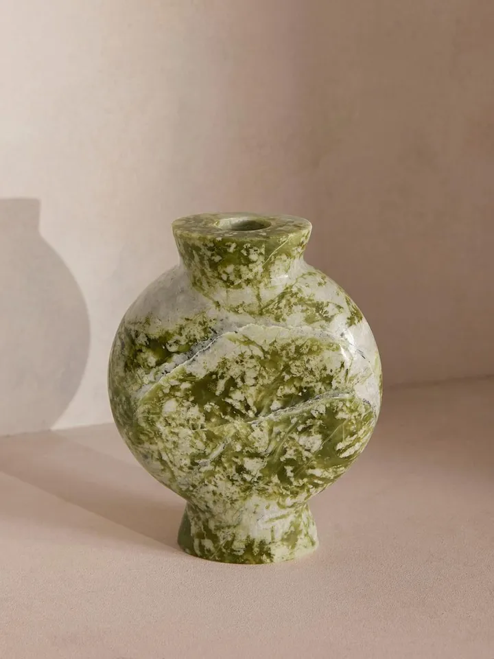 Sesso Vase, Wide, Green