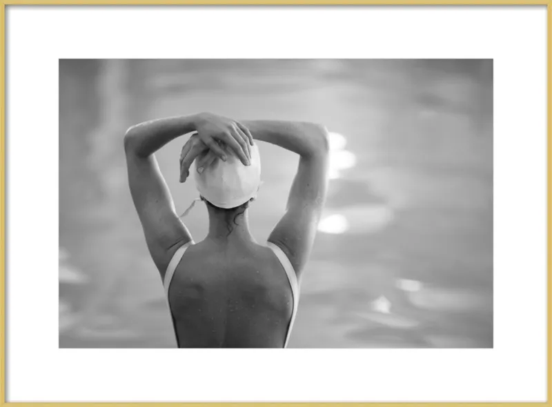 Woman Swimmer in a White Cap by Lucy Snowe for Artfully Walls