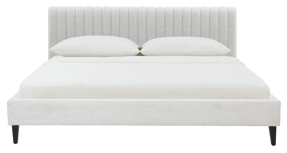 Safavieh Couture Kerribecca Chenille Bed, Taupe / Walnut, Queen