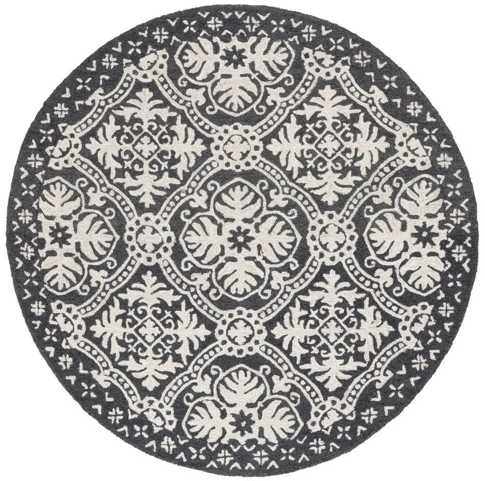 Lauren Ralph Lauren Collection Nina Rug, Charcoal / Ivory, 6' x 6'