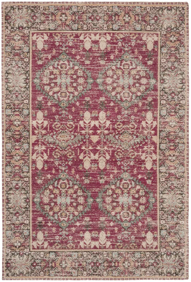 Arlo Home Woven Area Rug, CLV302A, Red/Multi,  4' X 6'