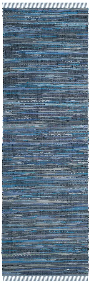 Arlo Home Hand Woven Area Rug, RAR127B, Blue/Multi,  2' 3" X 12'