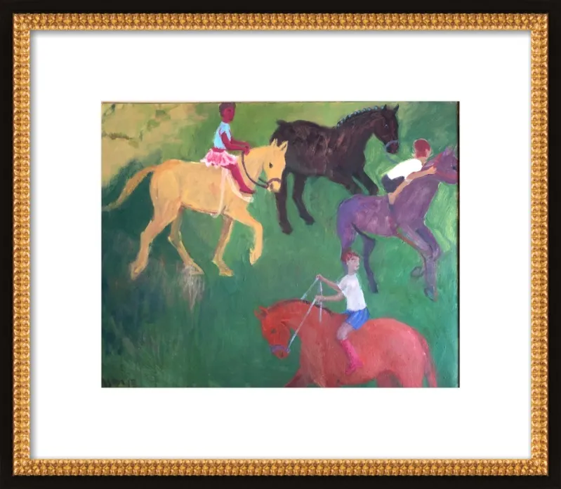 Four Horses, Three Riders by Megan Williamson for Artfully Walls