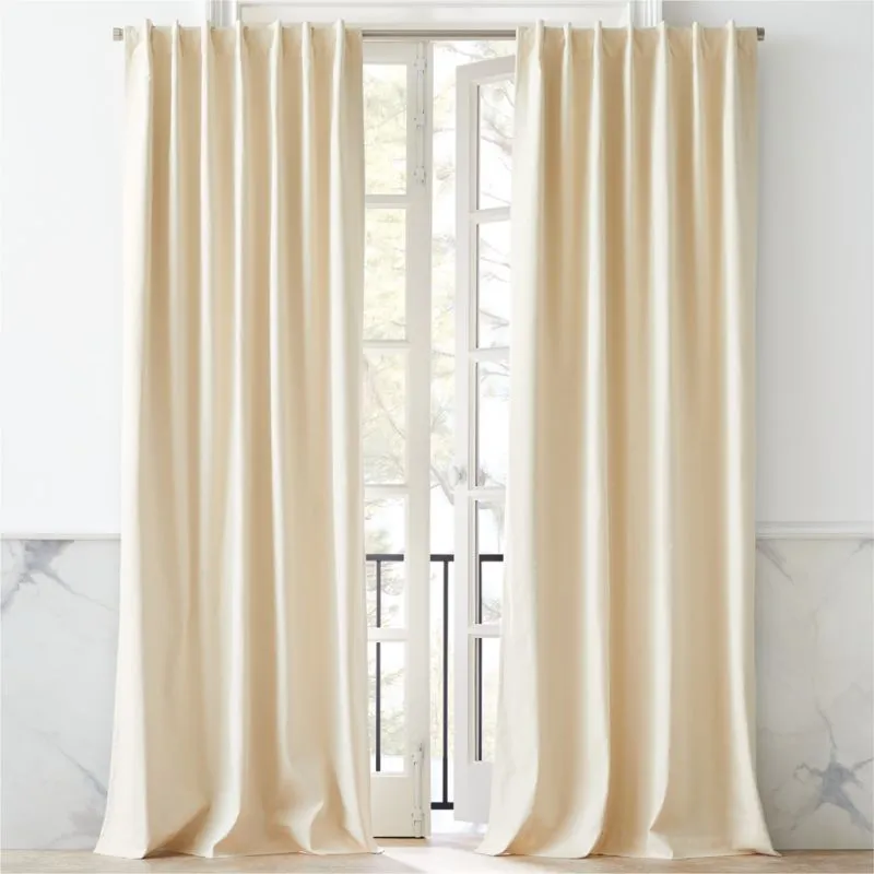 Basketweave Natural Tan Blackout Window Curtain Panel 48"x120"