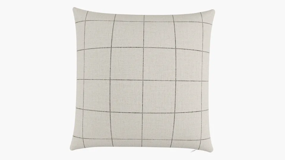 Throw Pillow 22", Coal Windowpane, 22" x 22"