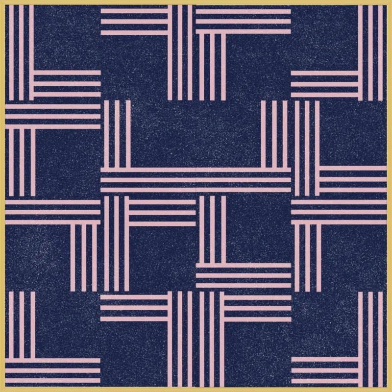 Inside Voice / Outside Voice: Midnight Blue With Dusty Pink Lines by Jessica Poundstone for Artfully Walls