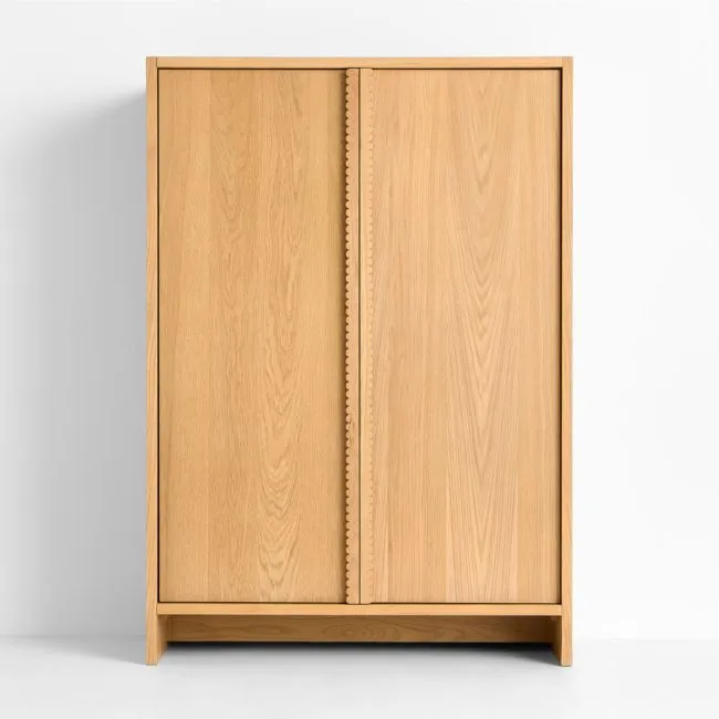 Raya 41" Natural Oak Wood Kids Storage Armoire