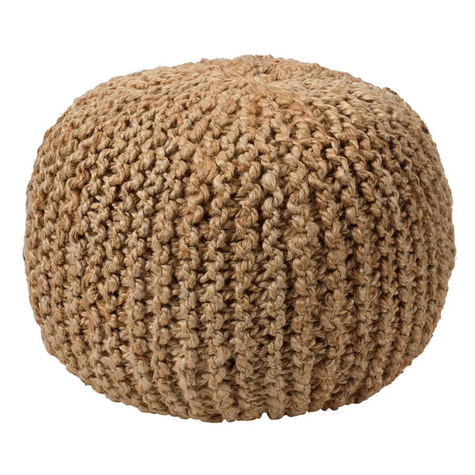 Vibe by Azene Handmade Solid Tan Cylinder Pouf