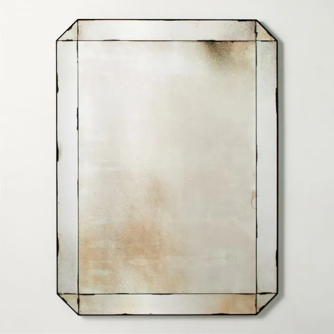 Sureau Antiqued Black Rectangular Wall Mirror 36''x48''