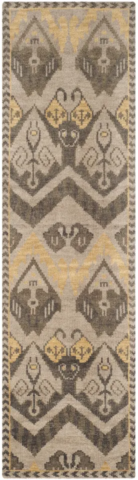 Arlo Home Hand Knotted Area Rug, KNY656A, Gold/Beige,  2' 3" X 8'