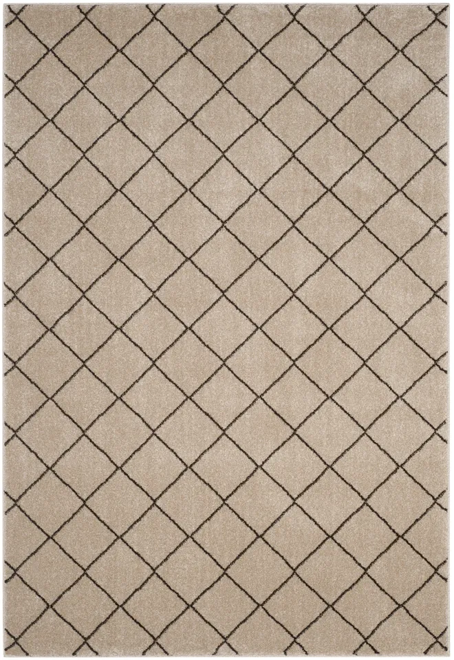 Arlo Home Woven Area Rug, TUN294D, Cream/Brown,  5' 1" X 7' 6"