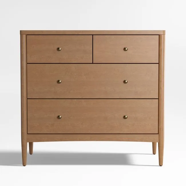 Hampshire 36" Natural Brown Wood 4-Drawer Kids Dresser