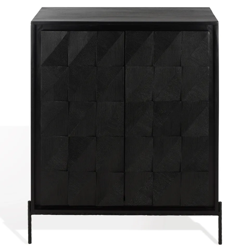 Gianella Wood & Metal Chest - Black